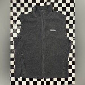 Columbia Men’s Steens Mountain Fleece Vest Gray Zip Up Outdoor Hiking Layer (L)